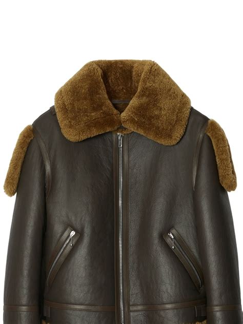 burberry aviator shearling copertina riviste|burberry aviator jacket leather.